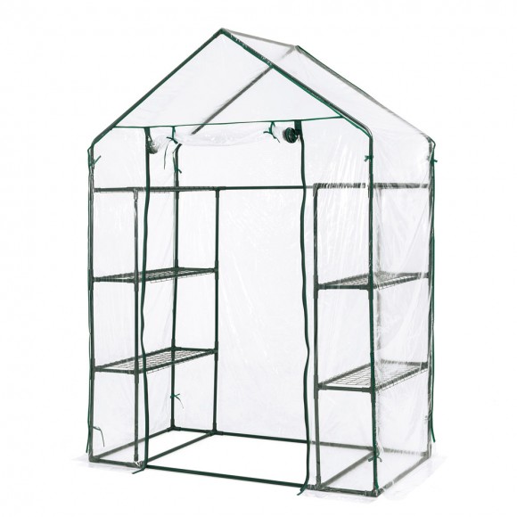 Glitzhome 76.75"H 6 shelves Mini Walk-In PVC Greenhouse