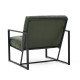 Glitzhome Mid-Century Modern Hunter Green Leatherette Button-tufted Accent Arm Chair with Black Metal Frame