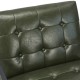 Glitzhome Mid-Century Modern Hunter Green Leatherette Button-tufted Accent Arm Chair with Black Metal Frame