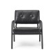 Glitzhome Mid-Century Modern Black Leatherette Arm Accent Chair With Frosted Black Metal Frame