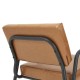 Glitzhome Mid-Century Modern Light Brown Leatherette Arm Accent Chair With Frosted Black Metal Frame