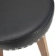 Glitzhome Set of 2 Round Swivel Bar Stool with Balck Leatherette Seat and Composite Wood Legs