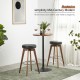 Glitzhome Set of 2 Round Swivel Bar Stool with Balck Leatherette Seat and Composite Wood Legs