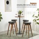 Glitzhome Set of 4 Round Swivel Bar Stool with Balck Leatherette Seat and Composite Wood Legs