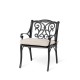 Elm PLUS Set of 2 Cast Aluminium Dining Chairs with Beige Olefin Fabric Cushions and Alternative Wine Red Cushion Covers