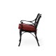 Elm PLUS Set of 2 Cast Aluminium Dining Chairs with Wine Red Olefin Fabric Cushions and Alternative Beige Cushion Covers