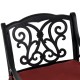 Elm PLUS Set of 2 Cast Aluminium Dining Chairs with Wine Red Olefin Fabric Cushions and Alternative Beige Cushion Covers