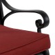 Elm PLUS Set of 2 Cast Aluminium Dining Chairs with Wine Red Olefin Fabric Cushions and Alternative Beige Cushion Covers