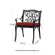 Elm PLUS Set of 2 Cast Aluminium Dining Chairs with Wine Red Olefin Fabric Cushions and Alternative Beige Cushion Covers