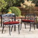 Elm PLUS Set of 2 Cast Aluminium Dining Chairs with Wine Red Olefin Fabric Cushions and Alternative Beige Cushion Covers