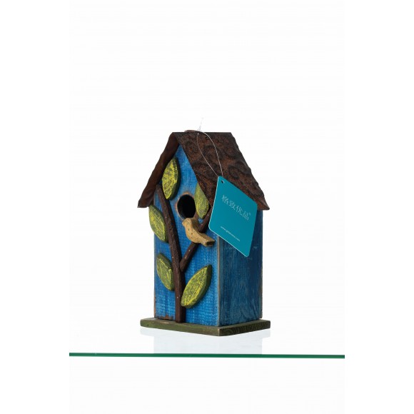 格致优品  Glitzhome  9.84"H Distressed Leaves Wooden Garden Birdhouse—格致优品  Glitzhome  高9.84" 木质仿古树叶花园鸟屋