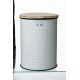 格致优品 Glitzhome White Metal Storage Accent Table or Stool with Round Wood Lid—格致优品 Glitzhome 白色金属边桌/ 凳子，附储物功能