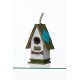 格致优品 Glitzhome 10.75"H Wood Green Roof Garden Birdhouse—格致优品 Glitzhome 10.75"H木绿色屋顶花园鸟屋