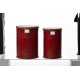 格致优品 Glitzhome Red Metal Storage Accent Table or Stool with Round Wood Lid—格致优品 Glitzhome 红色金属边桌/ 凳子，附储物功能