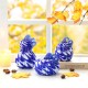 Glitzhome S/3 Blue/White Glass Pumpkin & Gourd Decor