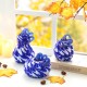 Glitzhome S/3 Blue/White Glass Pumpkin & Gourd Decor