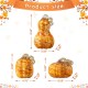 Glitzhome S/3 Multi Stripes Glass Pumpkin & Gourd Decor