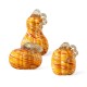 Glitzhome S/3 Multi Stripes Glass Pumpkin & Gourd Decor