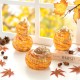 Glitzhome S/3 Multi Stripes Glass Pumpkin & Gourd Decor