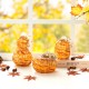 Glitzhome S/3 Multi Stripes Glass Pumpkin & Gourd Decor