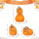 Glitzhome S/3 Orange/White Lines Glass Pumpkin & Gourd Decor