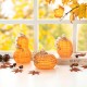 Glitzhome S/3 Orange/White Lines Glass Pumpkin & Gourd Decor