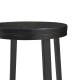 Glitzhome Set of 2 Black Steel Bar Stool with Round Elm Wood Top