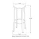 Glitzhome Set of 2 Black Steel Bar Stool with Round Elm Wood Top