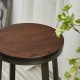 Glitzhome 29.25"H Set of 4 Rustic Steel Bar Stool with Round Elm Wood Top