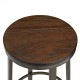 Glitzhome 29.25"H Set of 4 Rustic Steel Bar Stool with Round Elm Wood Top