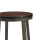 Glitzhome 29.25"H Set of 4 Rustic Steel Bar Stool with Round Elm Wood Top