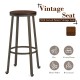 Glitzhome 29.25"H Set of 4 Rustic Steel Bar Stool with Round Elm Wood Top