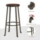 Glitzhome 29.25"H Set of 4 Rustic Steel Bar Stool with Round Elm Wood Top