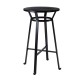 Glitzhome Set of 3 Black Steel Bar Table and Bar Stool Pub Set (1 Tabel+2 Stools)