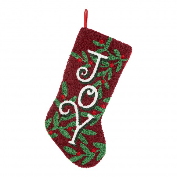 Glitzhome 20.00"L Hooked Stocking, JOY