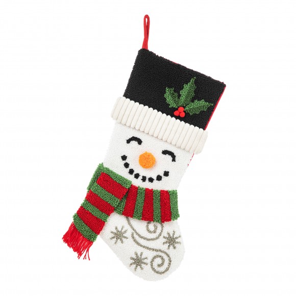 Glitzhome 20.5"L Hooked Stocking, Snowman