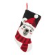 Glitzhome 20.5"L Hooked Stocking, Polar Bear