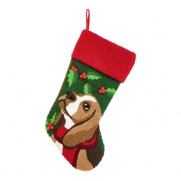 Glitzhome 20.5"L Hooked Stocking, Dog