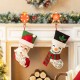 Glitzhome Set of 2 20.5"L Hooked Stocking, Santa & Snowman