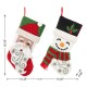 Glitzhome Set of 2 20.5"L Hooked Stocking, Santa & Snowman