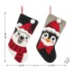 Glitzhome Set of 2 20.5"L Hooked Stocking, Polar Bear & Penguin