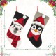 Glitzhome Set of 2 20.5"L Hooked Stocking, Polar Bear & Penguin