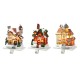 Glitzhome 6"H Set of 3 Lighted Resin House Stocking Holders