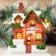 Glitzhome 6"H Set of 3 Lighted Resin House Stocking Holders