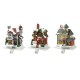 Glitzhome 6"H Set of 3 Lighted Resin House Stocking Holders