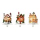 Glitzhome 6"H Set of 3 Lighted Resin House Stocking Holders
