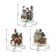 Glitzhome 6"H Set of 3 Lighted Resin House Stocking Holders