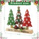 Glitzhome 14"L Wooden Christmas Tree Countdown Calendar Décor