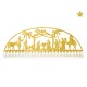 Glitzhome 23.5"L Wooden & Metal Gold Foil Nativity Countdown Calendar Décor