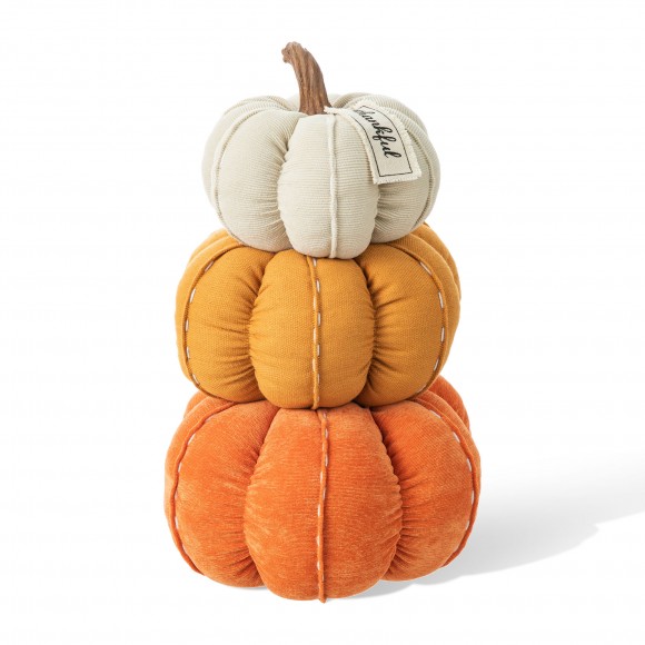 Glitzhome 13"H Fall Stacked Fabric Pumpkin